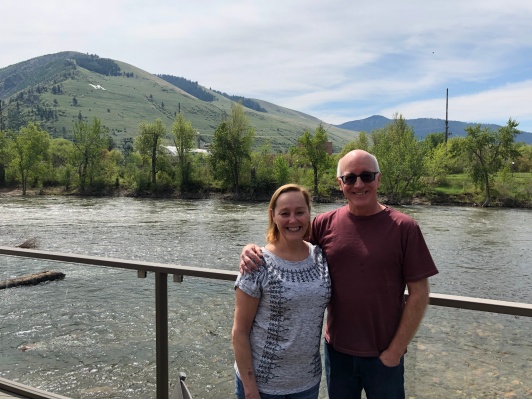 In Missoula on the Clark RIver, slightly swollen with winter snowmelt.